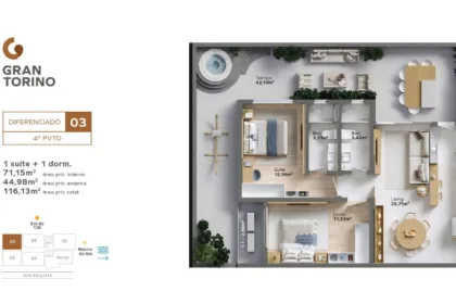 Apartamento para Venda em Balneário Piçarras no Itacolomi com 2 Quartos e 77m² | Piscina e Varanda Gourmet - Foto 3