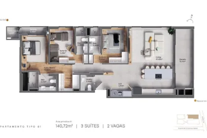Apartamento para Venda em Barra Velha no Itajuba com 3 Quartos e 98m² | Varanda Gourmet e Salão de Festas - Foto 7