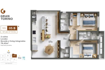 Apartamento para Venda em Balneário Piçarras no Itacolomi com 2 Quartos e 77m² | Piscina e Varanda Gourmet - Foto 16