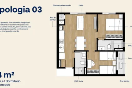 Apartamento para Venda em Itajaí no São João com 1 Quarto e 33m² | Piscina e Varanda Gourmet - Foto 8