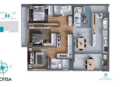 Apartamento para Venda em Itajaí no Praia Brava de Itajaí com 3 Quartos e 93m² | Piscina e Varanda Gourmet - Foto 6