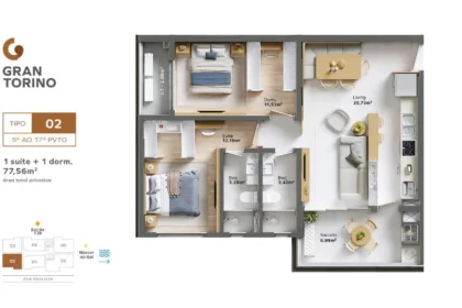 Apartamento para Venda em Balneário Piçarras no Itacolomi com 2 Quartos e 77m² | Piscina e Varanda Gourmet - Foto 10