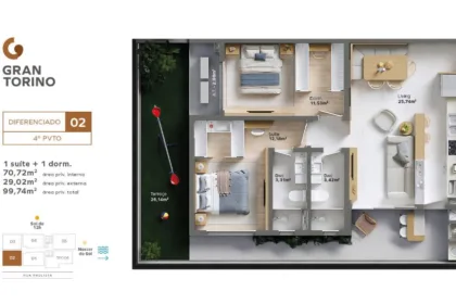 Apartamento para Venda em Balneário Piçarras no Itacolomi com 2 Quartos e 77m² | Piscina e Varanda Gourmet - Foto 2