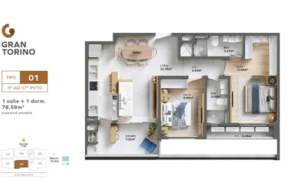 Apartamento para Venda em Balneário Piçarras no Itacolomi com 2 Quartos e 77m² | Piscina e Varanda Gourmet - Foto 9
