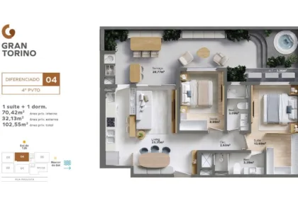 Apartamento para Venda em Balneário Piçarras no Itacolomi com 2 Quartos e 77m² | Piscina e Varanda Gourmet - Foto 4
