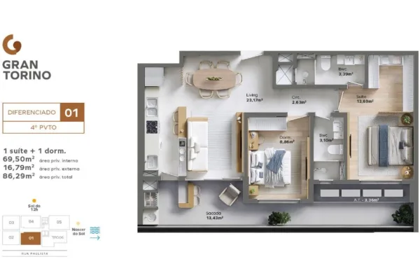 Apartamento para Venda em Balneário Piçarras no Itacolomi com 2 Quartos e 77m² | Piscina e Varanda Gourmet - Foto 1